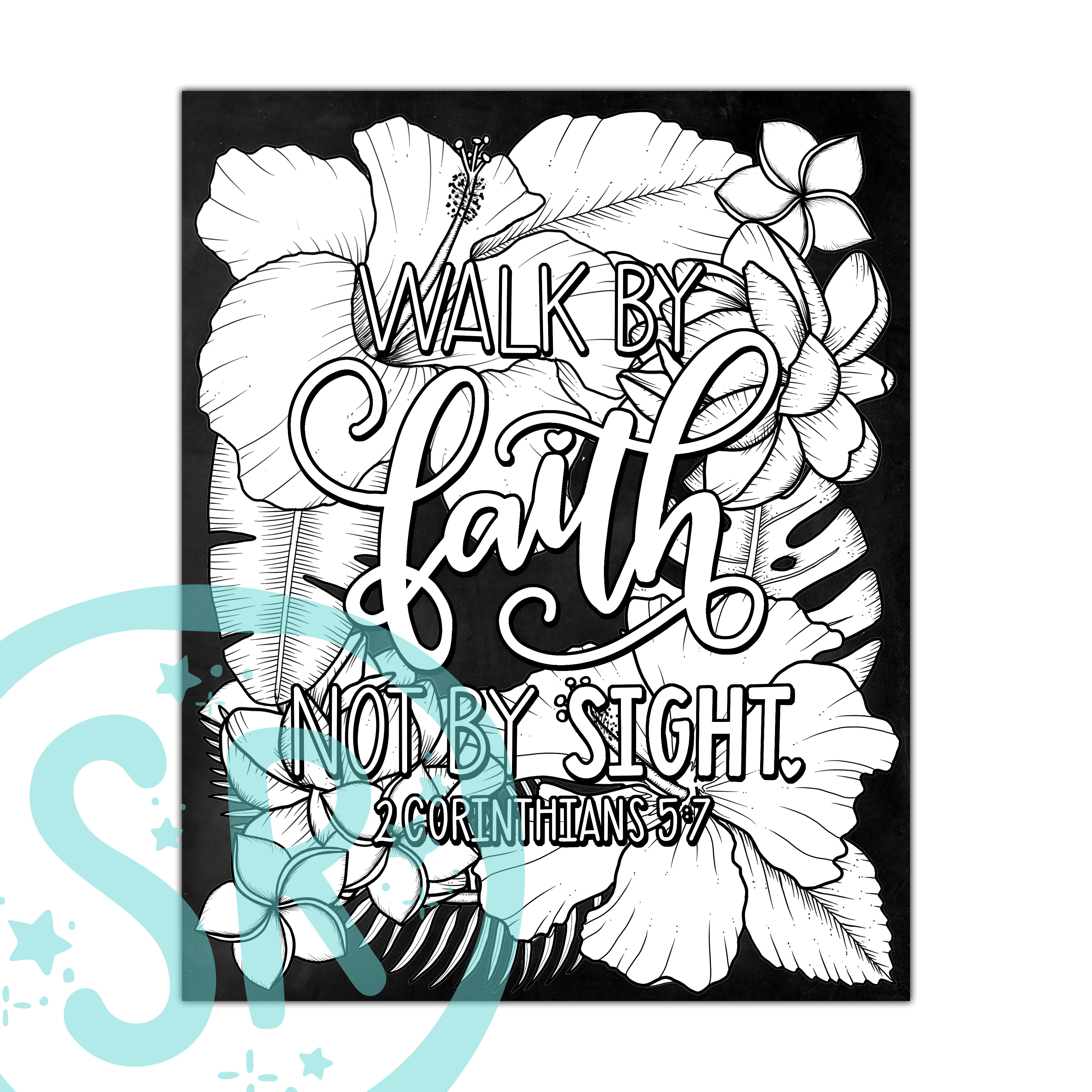 2 Corinthians 5:7 Scripture Coloring Page