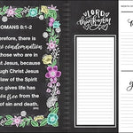 Planner with floral design, Bible verse, and blank pages