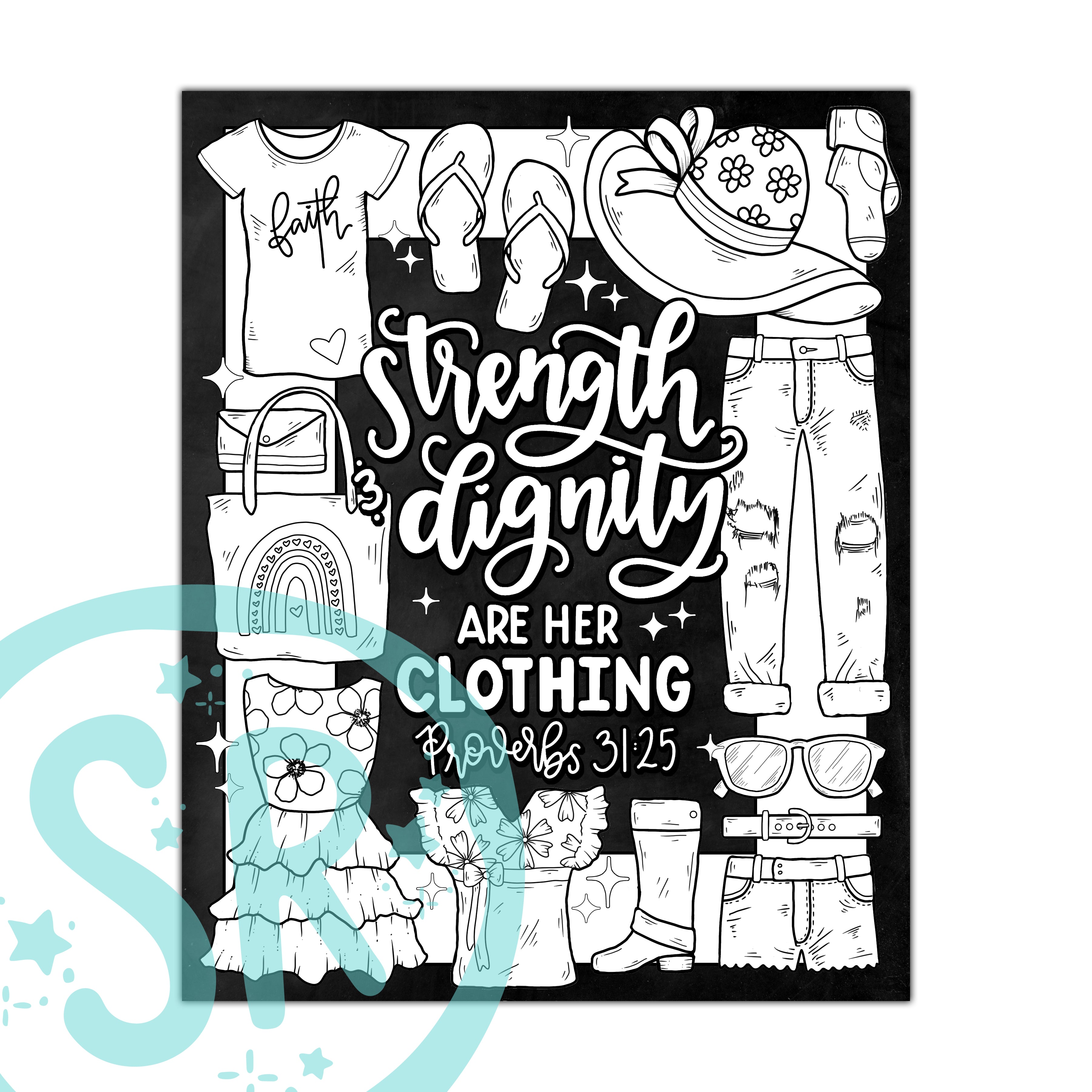 Proverbs 31:25 Scripture Coloring Page