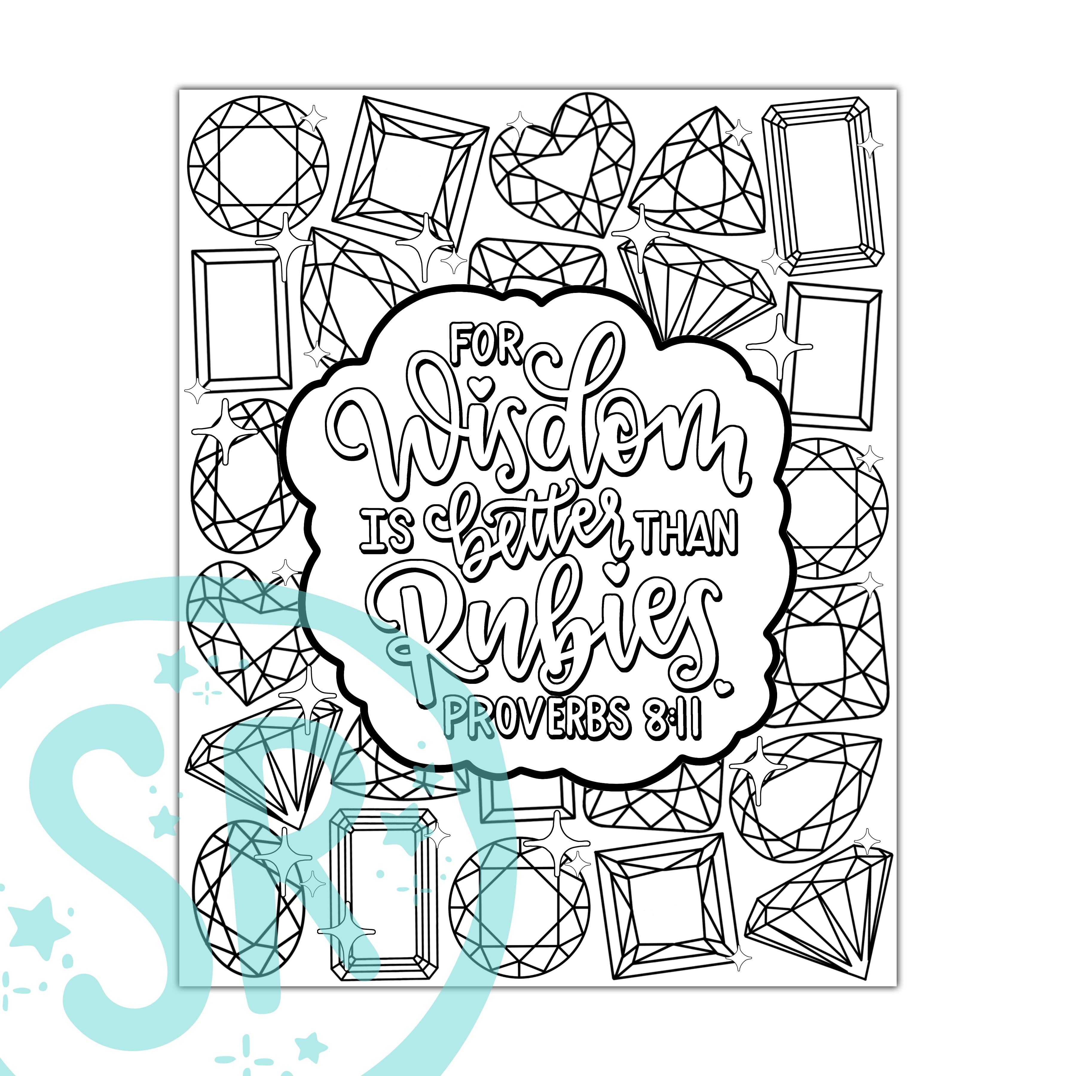 Proverbs 8:11 Scripture Coloring Page